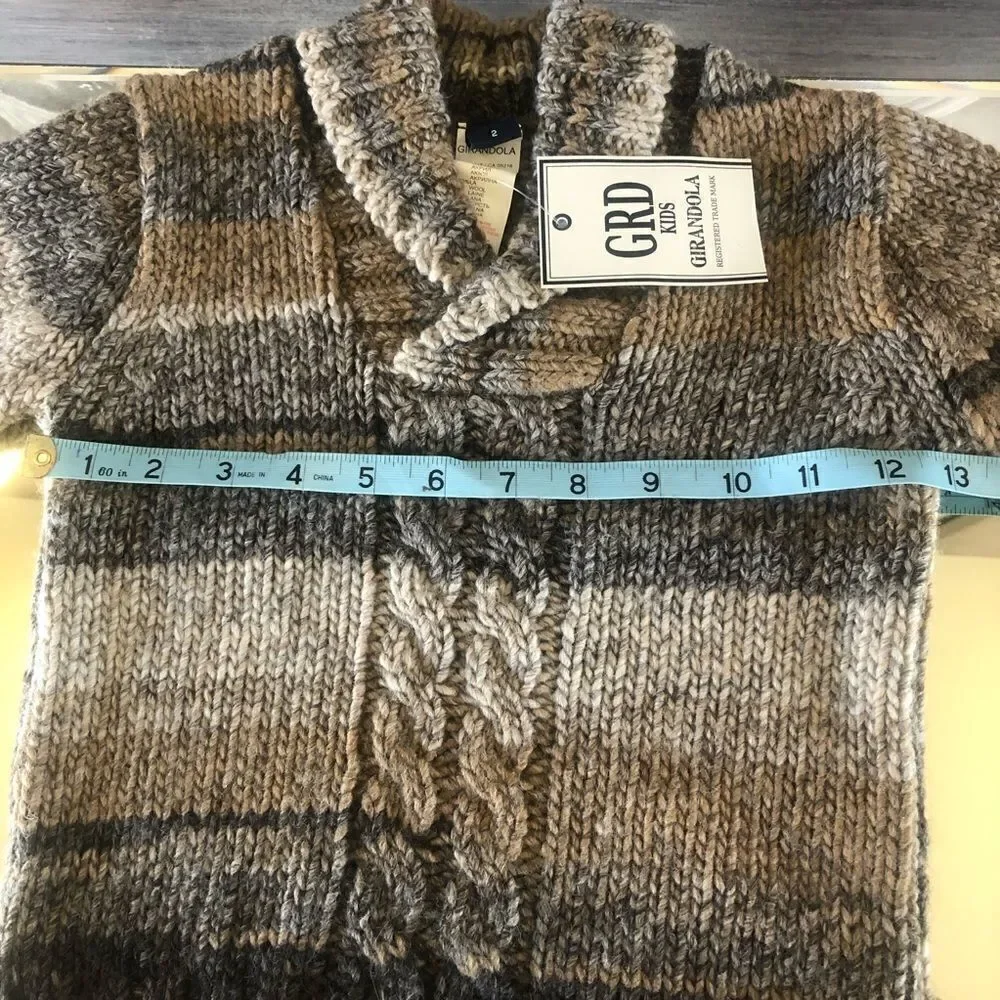 NWT Girandola Kids Acrylic/Wool Shawl collar sweater